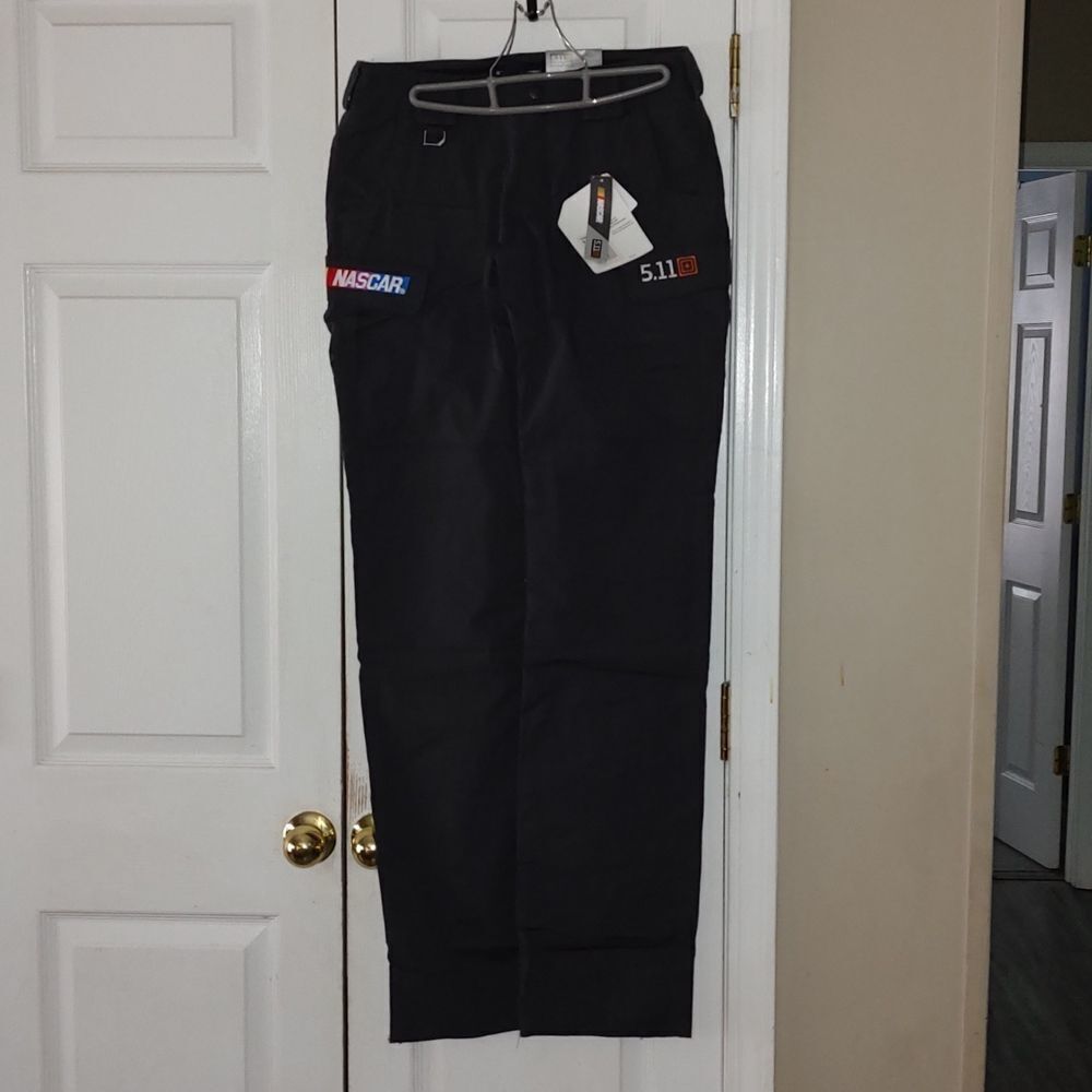 5.11 Tactical Women's Nascar logo  Charcoal  Stryke Pants  Sz 4 unhemmed NWT